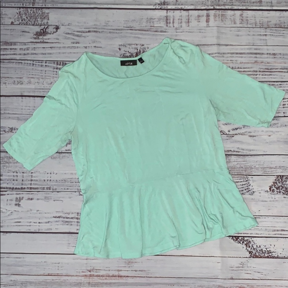 Apt 9 Peplum Light Teal Top